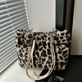 thumbnail image 5 of RYUJNDK Unique Leopards Print Furry Shoulder Bag Spacious Interior Underarm Bags Travel Handbag for Work Shopping or Leisure, 5 of 19
