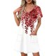 thumbnail image 1 of Vestido Corto de Verano Moda Gradiente Corto de Manga en V Cuello Vestido Casual, Poliéster Ligero de Verano, Lavado de Manos, 1 of 7