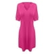thumbnail image 3 of WILLBEST Vestido Largo De Verano Para Mujer, Manga Corta, Cuello En V, Cintura Plisada, Faja, Color Liso, Manga Corta, Informal, Suelto, Cuello En V, 3 of 3