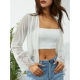 thumbnail image 4 of VISgogo - Blusa floral de encaje frontal abierto de manga larga para mujer primavera verano VISgogo moda, 4 of 9