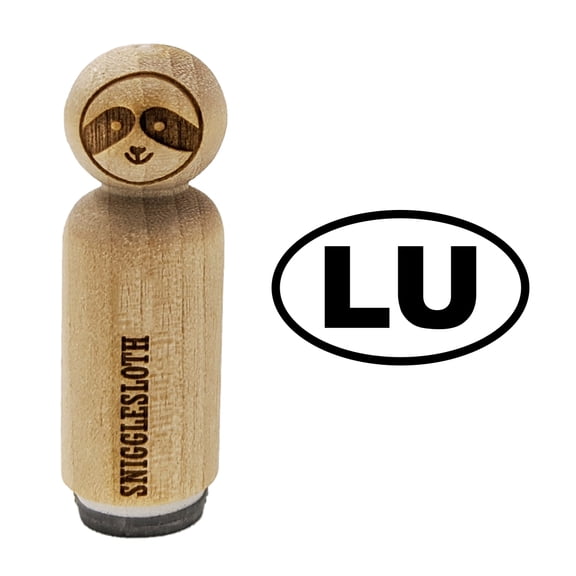 Luxembourg LU Euro Oval Rubber Stamp for Scrapbooking Crafting Stamping - Mini 1/2 Inch
