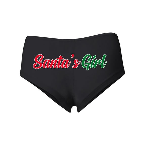 Santa's Girl Women's Cotton Spandex Booty Shorts Women's Cotton Spandex Booty Shorts, Black, Small