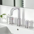 thumbnail image 2 of Wowow Widespread Double Handle High-Arc Bathroom Faucet with Pop-Up Drain in Brushed Nickel, 2 of 7