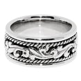 thumbnail image 2 of 14k White Gold Gold 8MM Art Deco Design Wedding Band Comfort fit Size 10, 2 of 2
