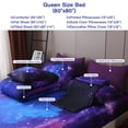 thumbnail image 4 of OKKEEY Queen Galaxy Bed in a Bag for Boys & Girls, 6 Pcs Outer Space Theme Teens Bedding Sets, Reversible Soft Microfiber Comforter Sets Kids Room Decor (Blue-purple), 4 of 10