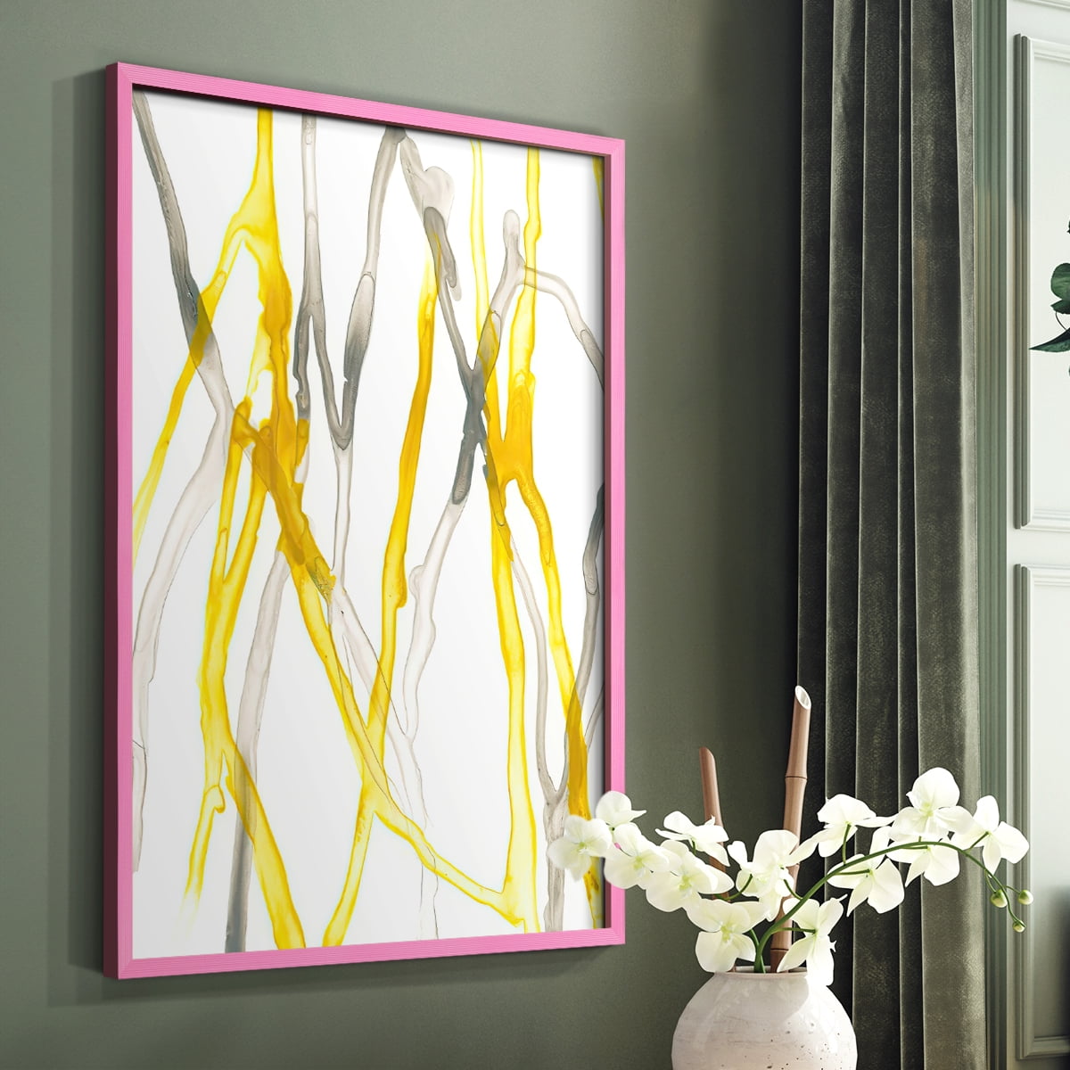 Runnel XIX in Pink Solid Wood 11 x 14 Framed Print