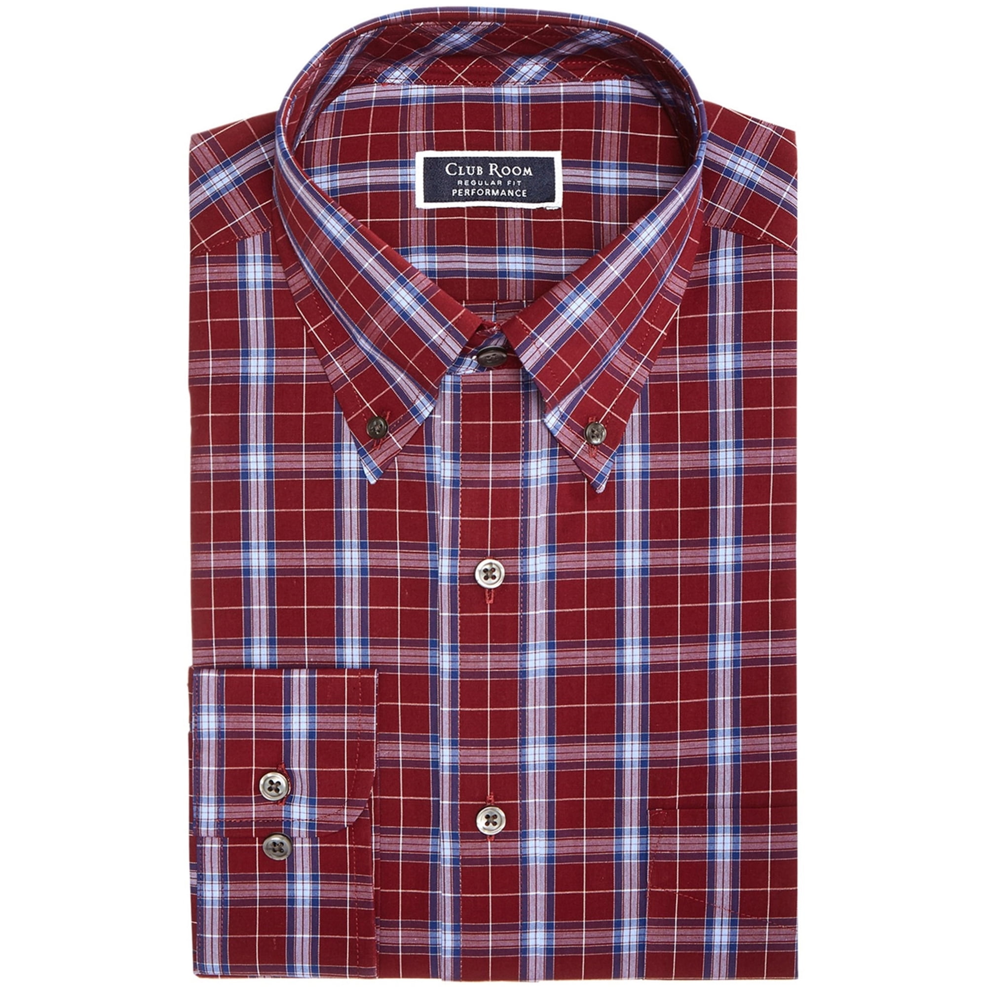 Mens Plaid Button Up Dress Shirt 