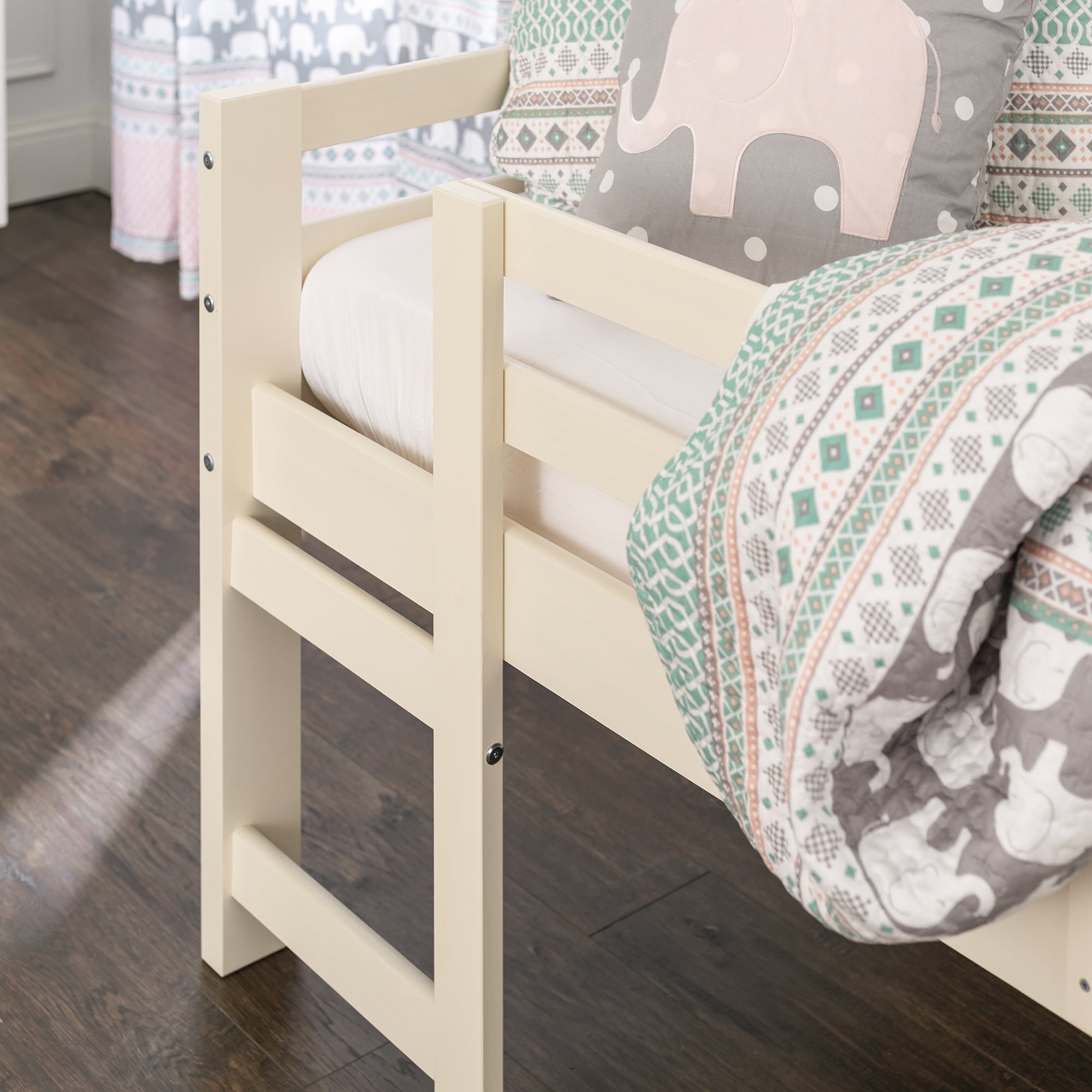 Manor Park Traditional Solid Wood Twin Low Loft Bed White