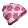 thumbnail image 1 of Abstract Unisex Beanie, Round Bubbles Polka Dots, Hiking Outdoors, Pink Fuchsia, by Ambesonne, 1 of 1