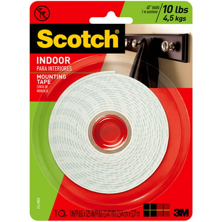Scotch 314dc Mounting Tape, 1" X 125" 4 pack 