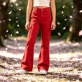 thumbnail image 4 of Grblisyd School Uniform Pants for Girls Flare High Waist Dress Trousers Fashion Button Trouser Back To School Outfits, 4 of 4
