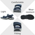thumbnail image 6 of OutPro Men's Leather Sandals Hiking Outdoor Water Beach Sports Mens Sandals Fisherman for Summer Open Toe Adjustable Straps Blue, 6 of 8