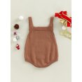 thumbnail image 4 of Bagilaanoe Newborn Baby Girl Boy Knitting Rompers Snowflake Print Sleeveless Bodysuit 3M 6M 12M 18M Infant Ribbed One Piece Jumpsuit, 4 of 9