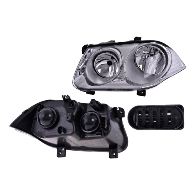 Faro DEPO Jetta 2008 A 2015 Izquierdo Fondo Cromado Manual P/Halog