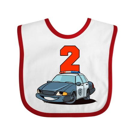 

Inktastic 2nd Birthday Police Car Gift Baby Boy or Baby Girl Bib