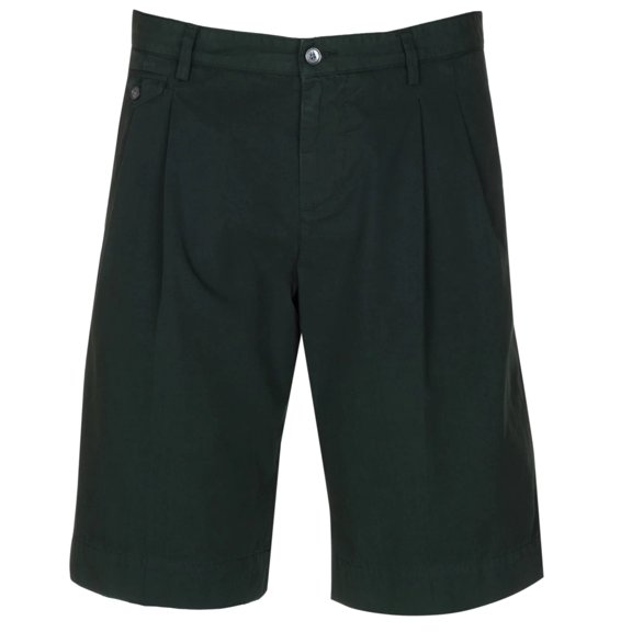 Dolce  Gabbana Men's Dark Green Cotton Pleated Front Shorts