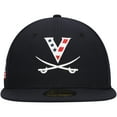 thumbnail image 2 of Men's New Era Navy Virginia Cavaliers Red, White & Hoo 59FIFTY Fitted Hat, 2 of 5