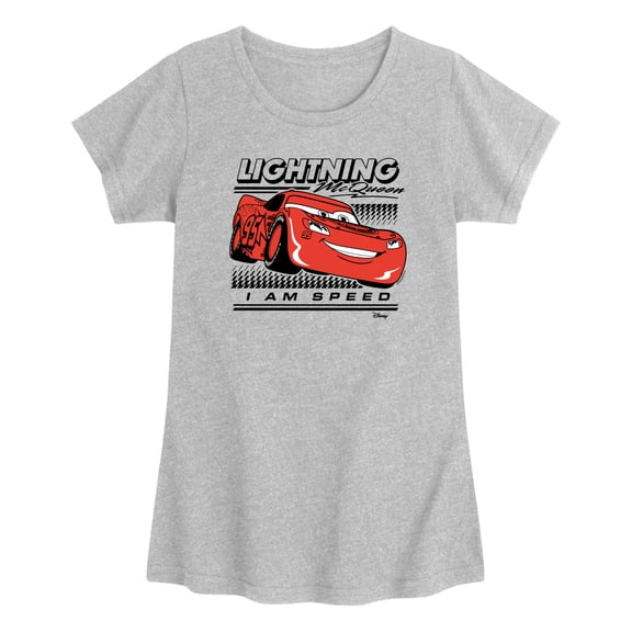 Cars - Lightning McQueen Am Speed - Toddler Girls Fitted Short Sleeve T-Shirt