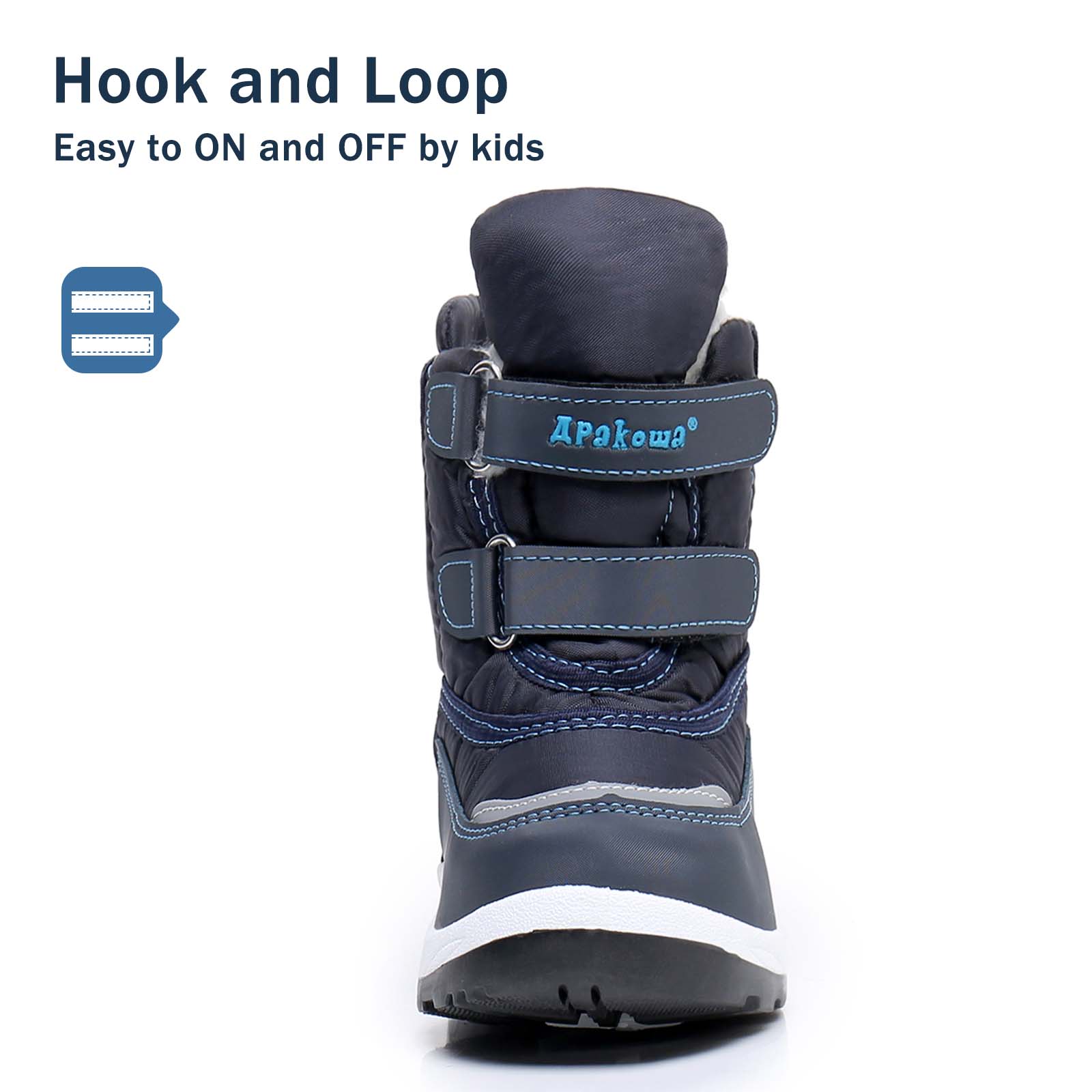Apakowa Boys Winter Snow Boots photo 3