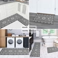 thumbnail image 2 of 2 Piece Boho Kitchen Rugs Set, Farmhouse Bohemian Decor Washable Absorbent Non-Slip Floor Mat for Sink, Home Indoor Carpet Laundry Kitchen Dining Room 17"x47"+17"x30" Gray, 2 of 6