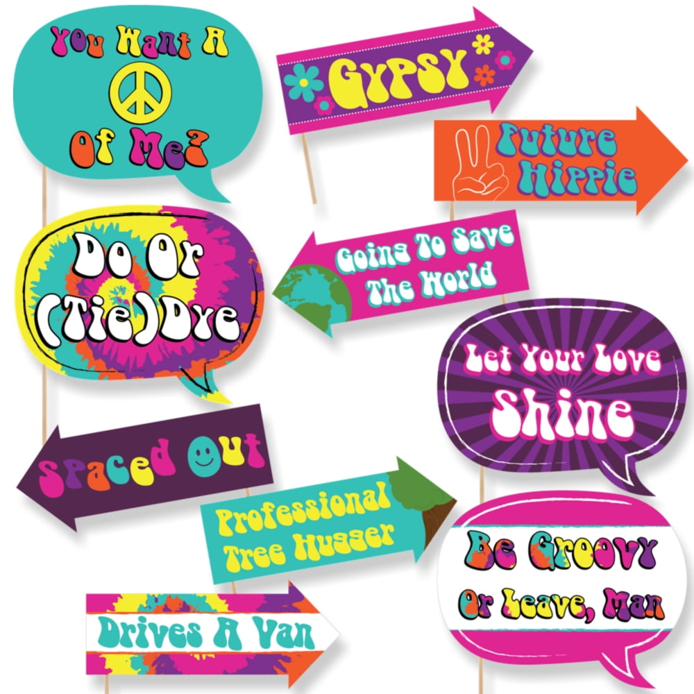 funny-60-s-hippie-photo-booth-props-kit-10-piece-walmart-walmart