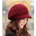 thumbnail image 6 of Autumn and winter ladies winter knitted hats ladies warm hats Women Winter Warm Knit Hat Wool Snow Ski Caps with Visor, 6 of 8