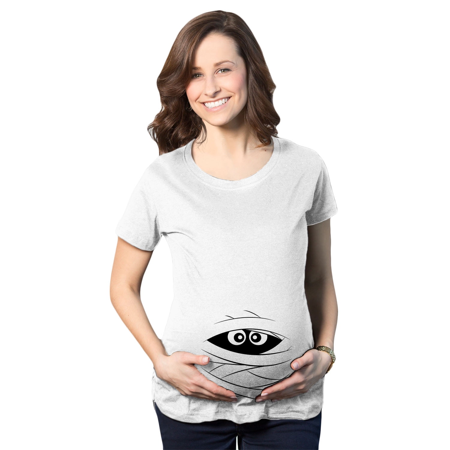 Hula hoop Perch Culling Maternity Peeking Mummy Tshirt Cute Funny Halloween Movie Pregnancy Tee -  Walmart.com