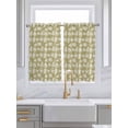 thumbnail image 2 of Yellow White Leaves Tier Curtains 45 Inches Long, Spring Pastoral Rustic Botanical Window Treatment Curtain Drapes, Window Half Privacy Curtains for Bedroom Bathroom, 42"x45", 2 Panels, 2 of 7