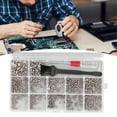 thumbnail image 3 of Carbon Steel Computer Screw Kit - 600-Piece Assortment with M2, M2.5, M3 Flat Head Screws, Screwdriver & Brush (Silver) - Precise Metric Threads, Durable for PC Case, Motherboard, Hard Drive & Laptop, 3 of 6