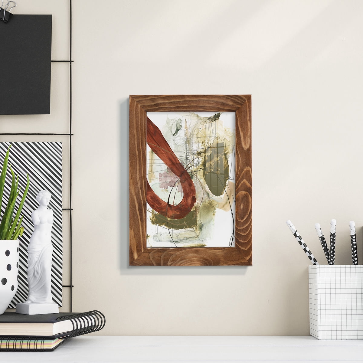 Rusted Loops I - Framed Print w/glass - Walnut