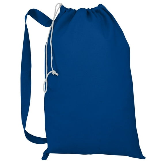 Heavy Duty Natural Cotton Canvas Laundry Bags (Small, Royal)