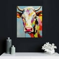 thumbnail image 4 of Nawypu  Cow Wall Art Colorful Cute Cow Print Painting on Canvas Wall Artwork Animal Wall Art Stretched and Framed Cow Pictures Wall Decor for Living Room Children Bedroom Kitchen 16x20 inch, 4 of 4