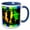 Blue/White, variant on 3drose, a 3 Dimensional Layer with Black and Orange on Blue and Lime, 11oz Magic Transforming Mug