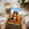 thumbnail image 3 of Vintage Bernese Mountain Dog Says Hello Mother's Day Summer Sunflower Field Spiral Bound Journal Berner Lover Gifts 5x7in Spiral Notebook - 12005, 3 of 5