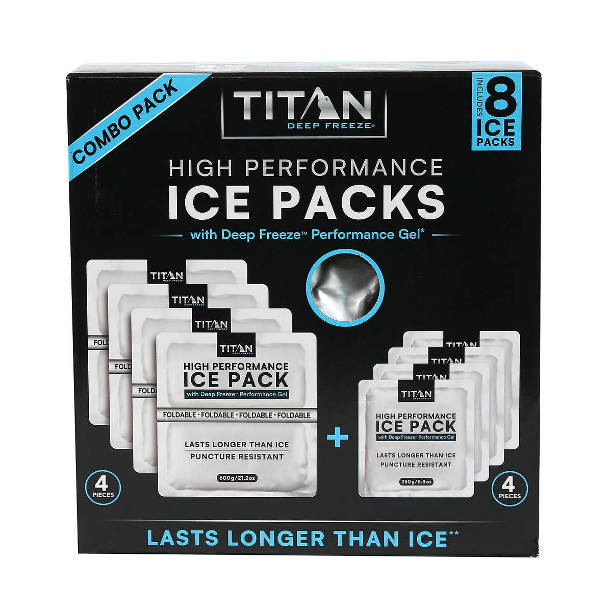 Titan High Performance Ice Packs, 8-pack