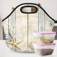 thumbnail image 6 of Herdesigns Beach Starfish Insulated Lunch Bag Neoprene Lunch Box for Women Men Soft Cooler Bag Wooden Wood Rustic Country Ocean Washable Lunch Tote for Work Outdoor Picnic, 6 of 7