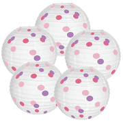 Just Artifacts 12-Inch Fairytale Princess Polka Dots Paper Lantern (Set of 5)