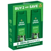 Irish Spring Mens Body Wash, Body Wash for Men, All Skin Types, Original Scent, 20 fl oz Bottle, 2 Pack