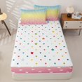 thumbnail image 4 of Erosebridal Sunset Gradient Heart Zipper Twin Comforter Sets with Fitted Sheet and 2 Pillowcases,Blush Peach Ombre Color Shift Zipper Bedding Set For Girls,Polkadot Reversible,4 Pieces, 4 of 7
