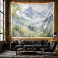 thumbnail image 6 of Misty Mountain Valley With Birch Trees, Serene Watercolor Style for Nature Lovers, Mountain Wall Art, Housewarming Gift, Tapestry Wall Hanging for Bedroom and Living Room, 6 of 7