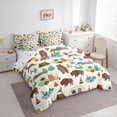 thumbnail image 2 of Catabedysis Cartoon Camping 7-Piece Twin Bedding,Wildlife Camper Print Bedding Comforter Set For Boys,Multicolor,Colorful Stars Reversible, 2 of 7