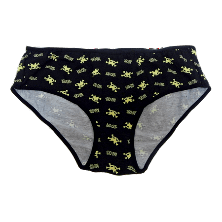 BAD CAT Juniors Panty Hipster Brief (Size 10  Crossbones-Black)