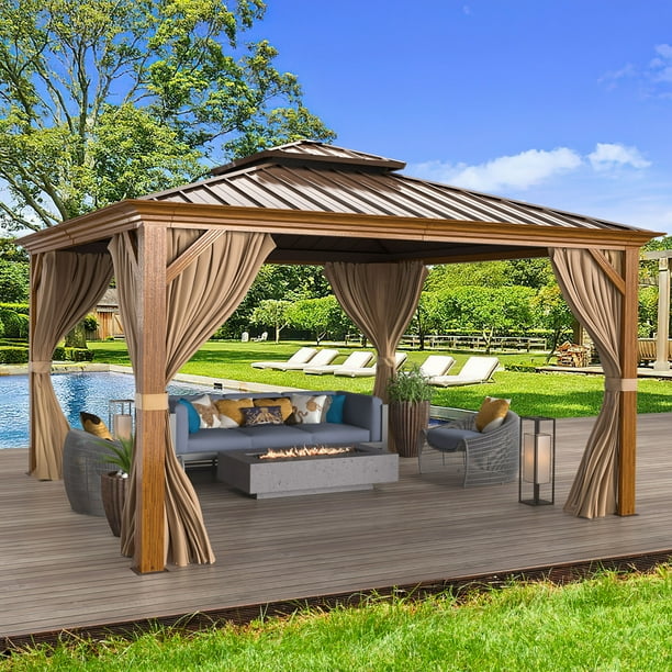 12' X 12' Hardtop Gazebo Aluminum Frame Gazebo with Galvanized