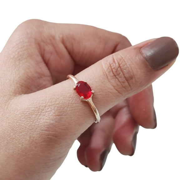 Natural Ruby Ring, 925 Sterling Silver Ring, Womens Ring, AAA Ruby Ring, July Birthstone, Christmas, Thanksgiving, Tiny Dainty Ring, Handmade, Statement Jewelry, Stacking Ring
