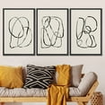 thumbnail image 3 of PixonSign Framed Canvas Print Wall Art Set Duotone Geometric Spiral Ring Circle Collage Abstract Shapes Illustrations Modern Art Boho Decorative for Living Room, Bedroom, Office - 16"x24"x3 BLACK, 3 of 5