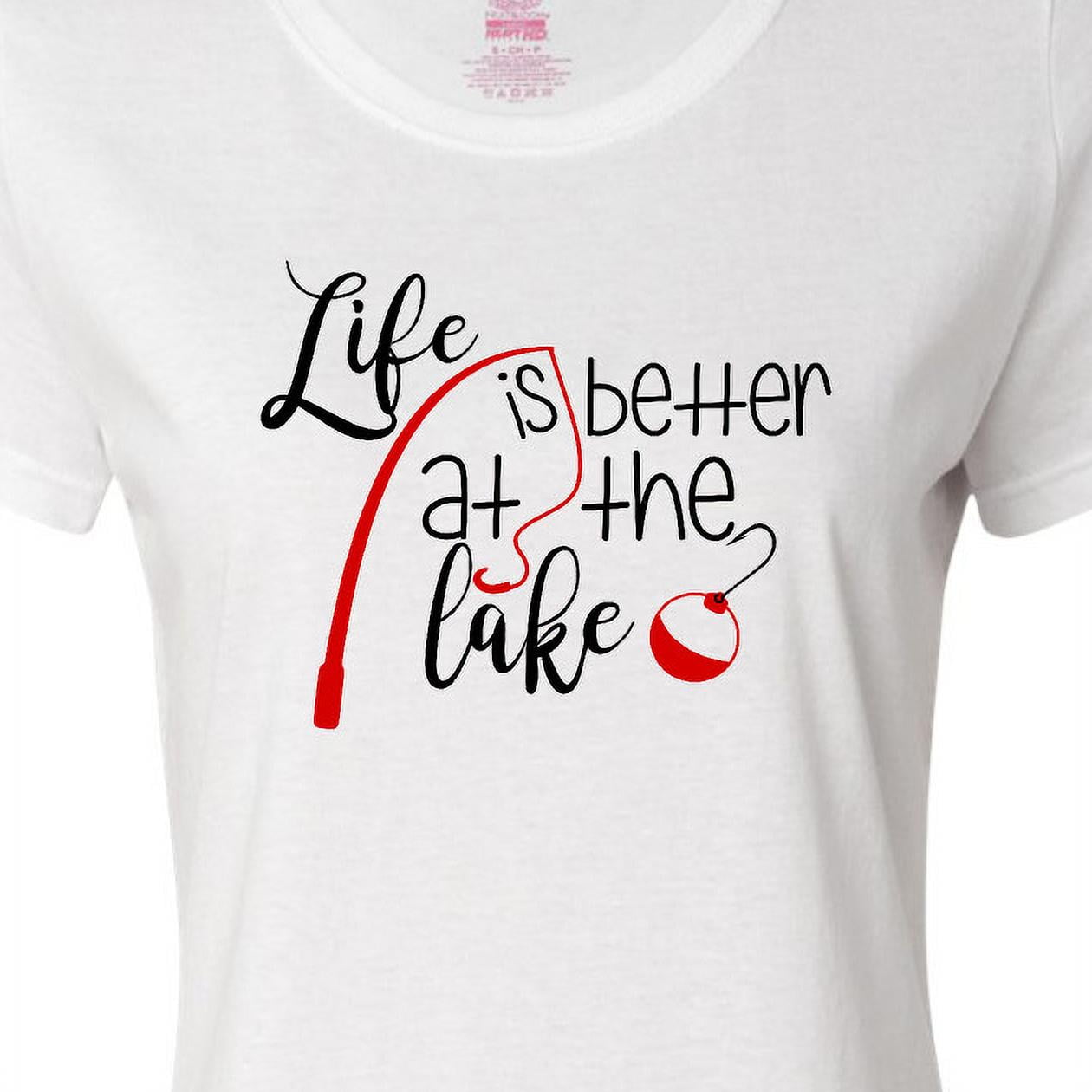 Inktastic Life is Better at the Lake Fishing Pole with Bobber Women's  T-Shirt
