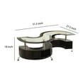 thumbnail image 5 of S Shape Contemporary Wood Base Coffee Table with Glass Top,Silver and Brown, 5 of 5
