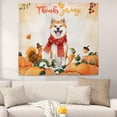 thumbnail image 2 of Happy Thanksgiving Akita with Turkey Pumpkins Autumn Vibes Tapestry Inu Dog Lover Wall Hanging Backdrop Home Decor - 12018, 2 of 5