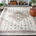 thumbnail image 2 of SAFAVIEH Sunrise Eliza Floral Reversible Indoor/Outdoor Area Rug, Grey/Beige Black, 4' x 5'7", 2 of 9