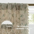 thumbnail image 6 of TURKIO Farmhouse Boho Floral Linen Semi- Blackout Curtains - 84 inches, Beige,for Bedroom, Living Room, and Home Decor, 6 of 7